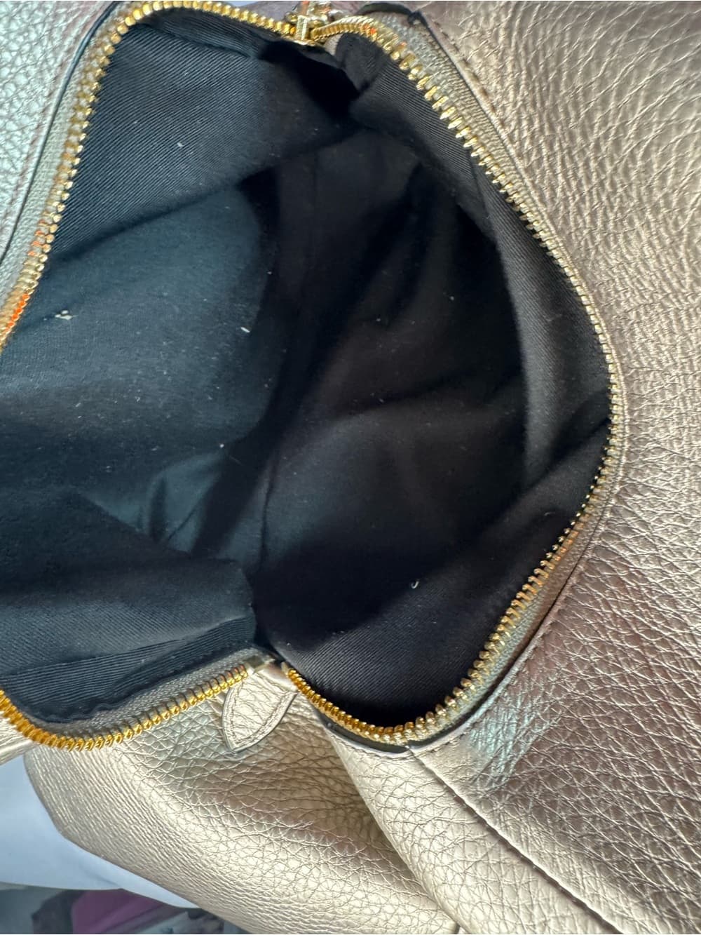 ★ Coach Metallic Champagne Pebble Leather Satchel Shoulder Bag - Thumbnail 11