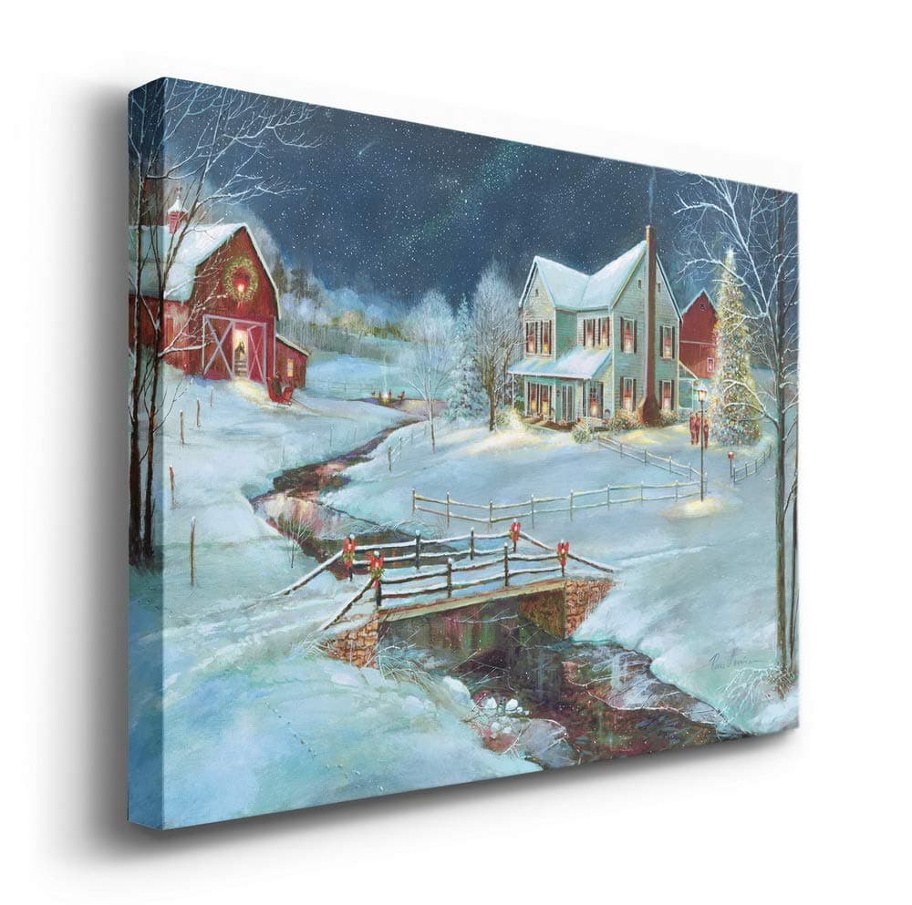 Renditions Gallery Christmas On The Farm Wall Art Snowy Country Red Barn