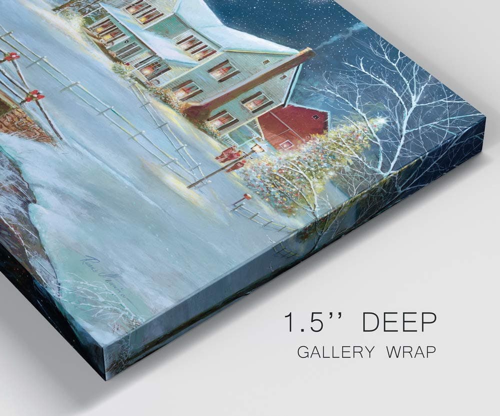 Renditions Gallery Christmas On The Farm Wall Art Snowy Country Red Barn - Thumbnail 6