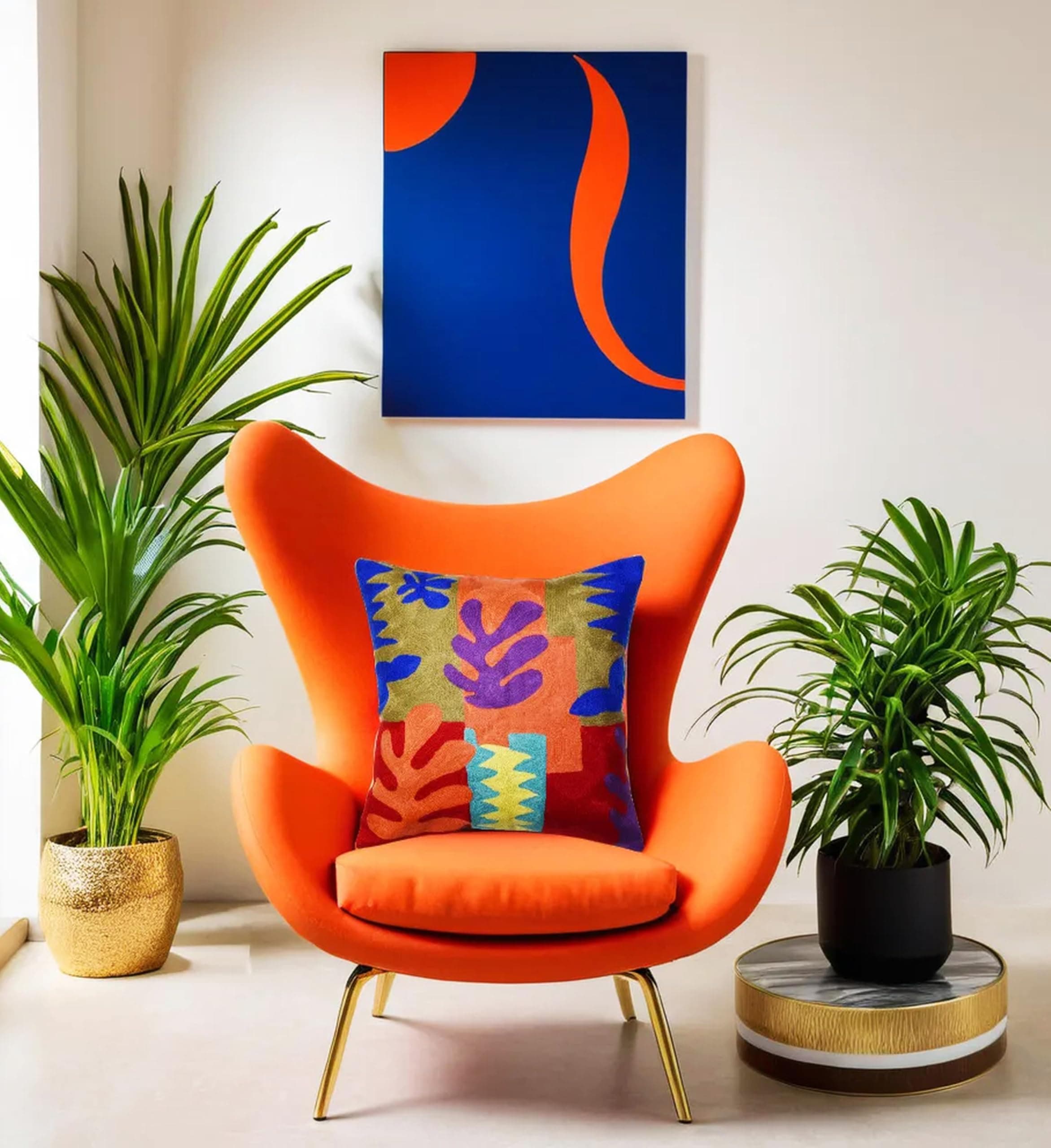 Kashmir Designs Matisse Decorative Pillow Cover Cutouts Hand Embroidered - Thumbnail 3