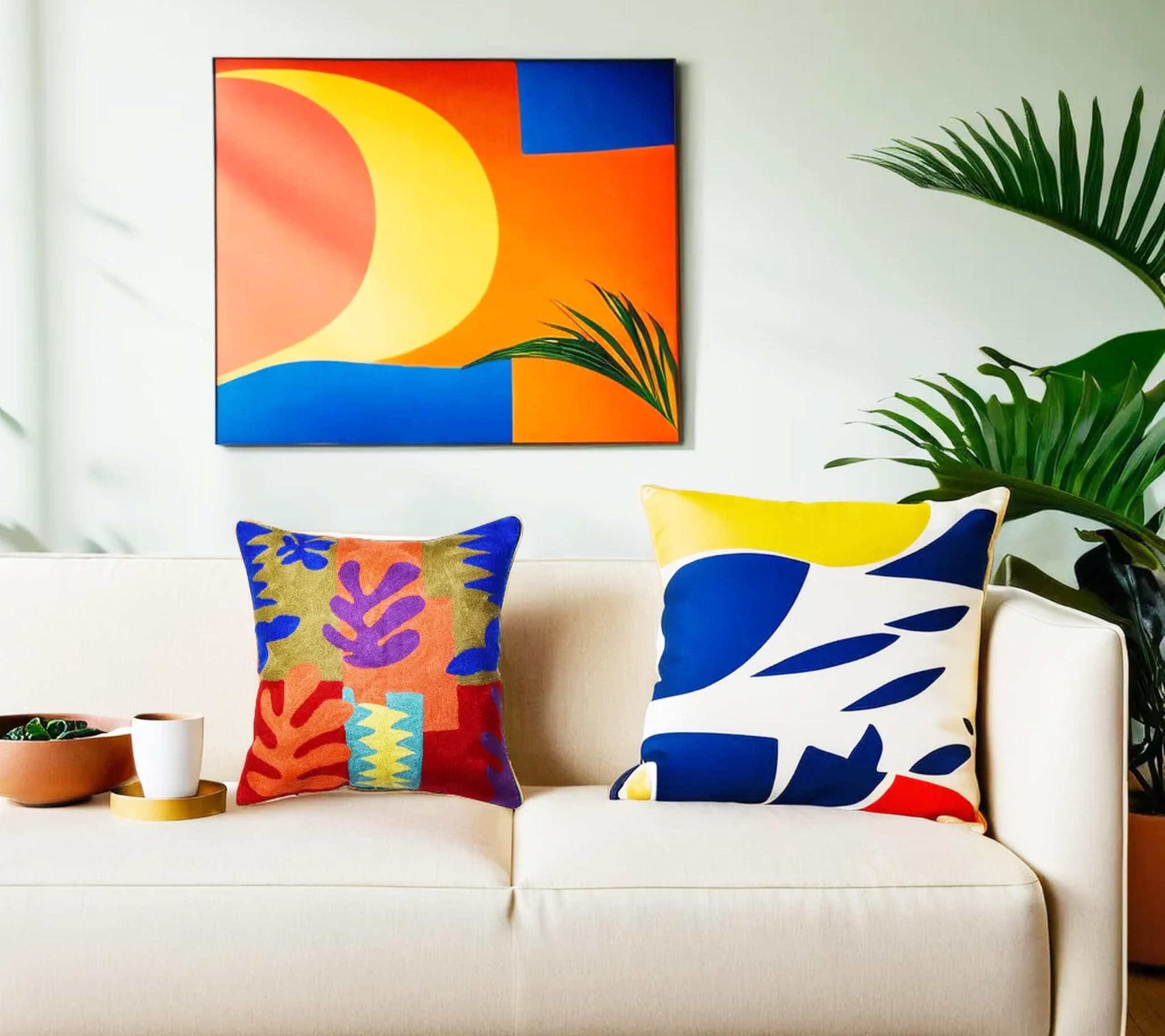 Kashmir Designs Matisse Decorative Pillow Cover Cutouts Hand Embroidered - Thumbnail 9