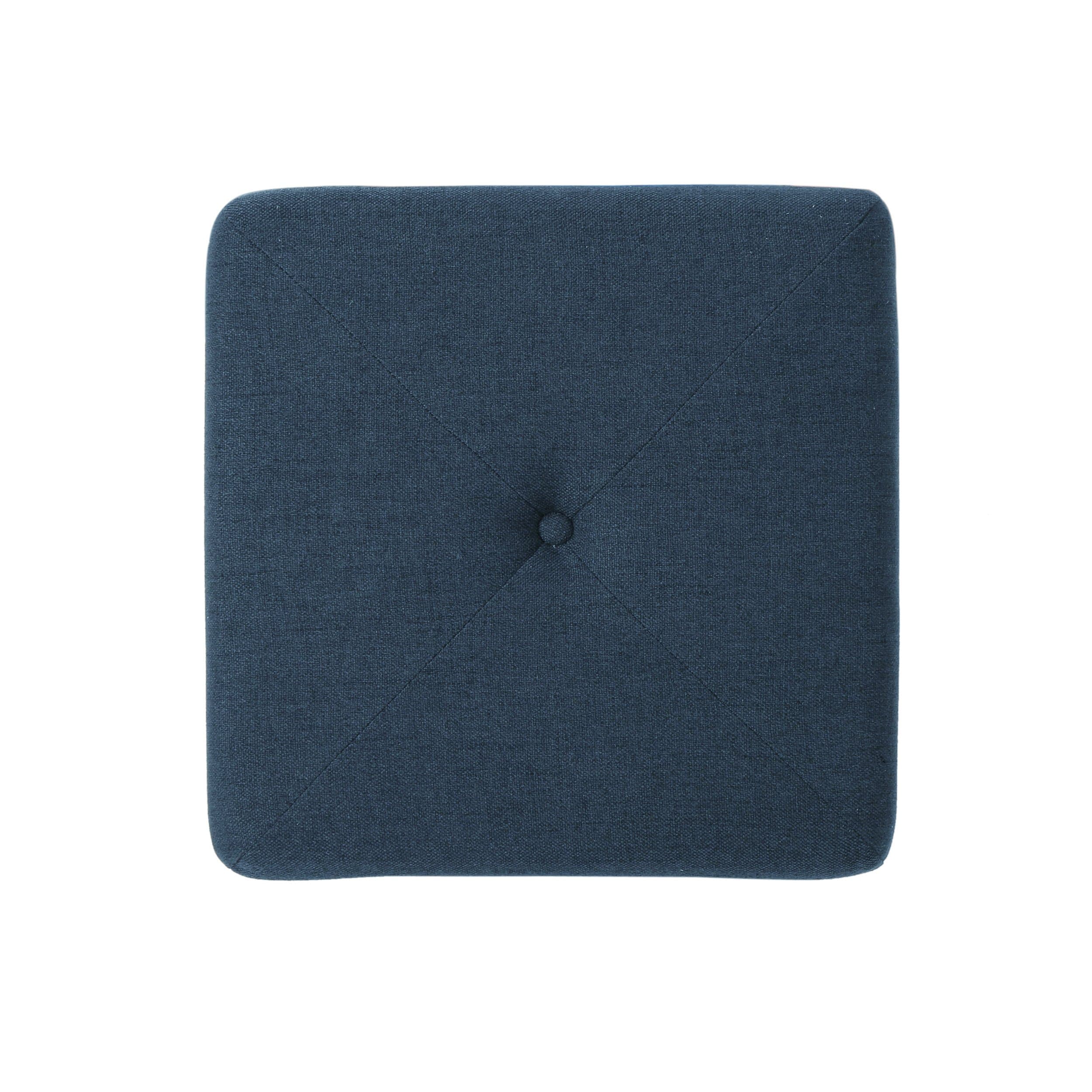 Christopher Knight Home Cayla Fabric Square Ottoman Navy Blue - Thumbnail 8