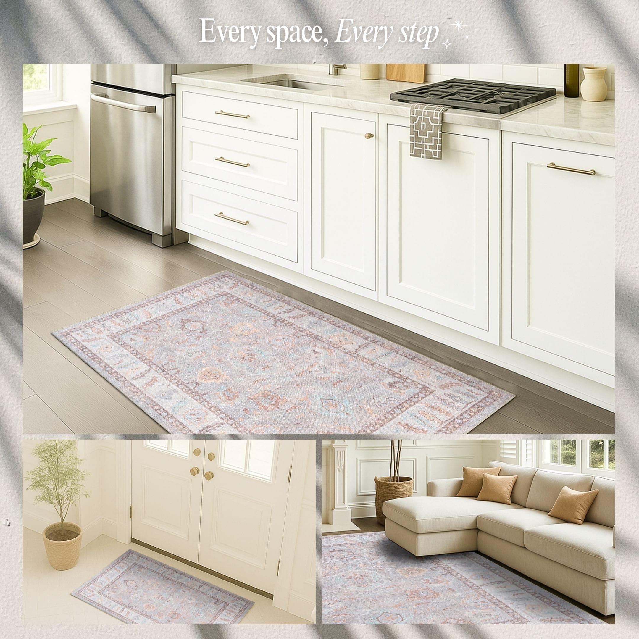 Fame Rugs Brown Modern Oushak Rug 26X13 Vintage Turkish Colorful Oriental - Thumbnail 6