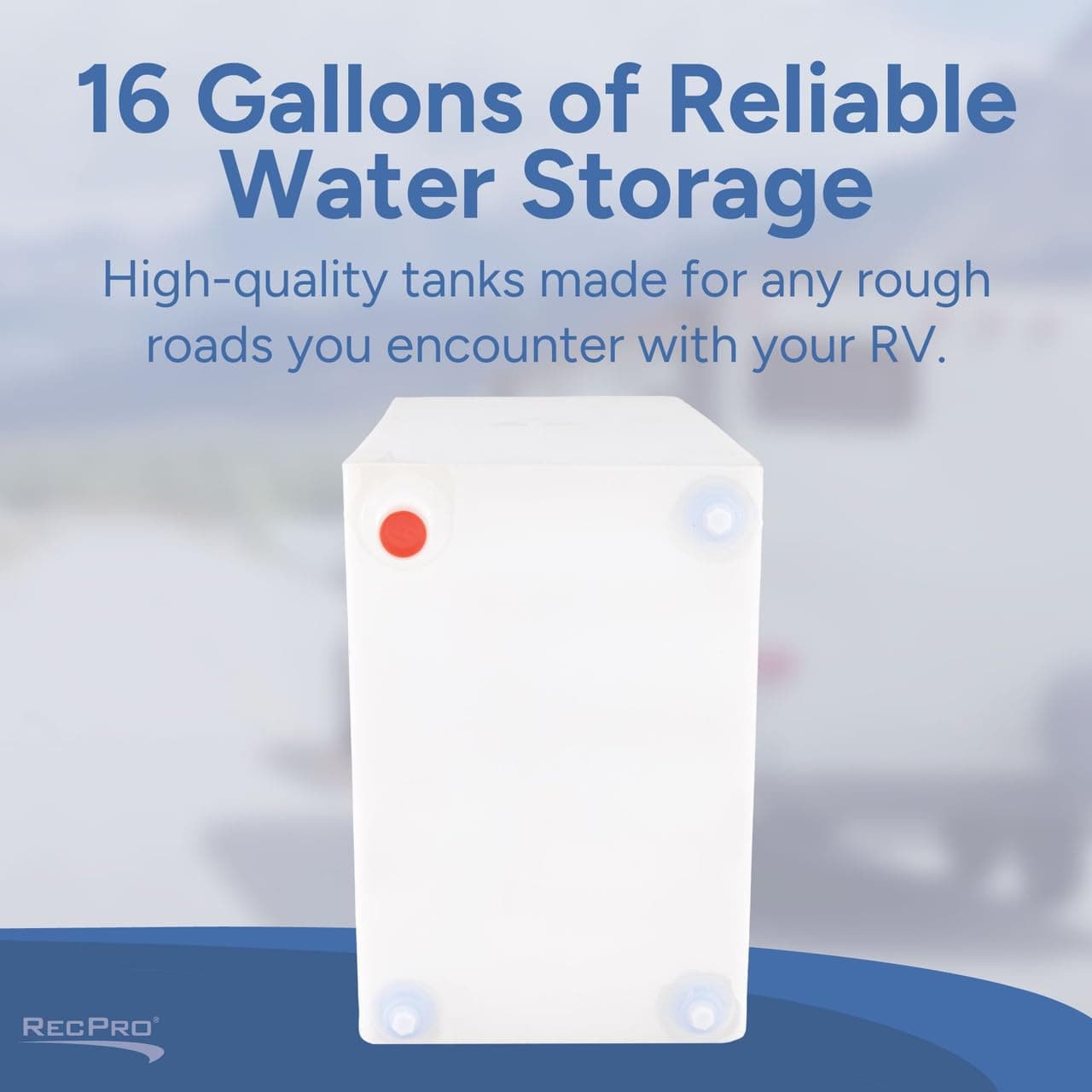 Recpro Rv Fresh Water Tank 16 Gallon For Drinking And Potable Water 24 X 10 X