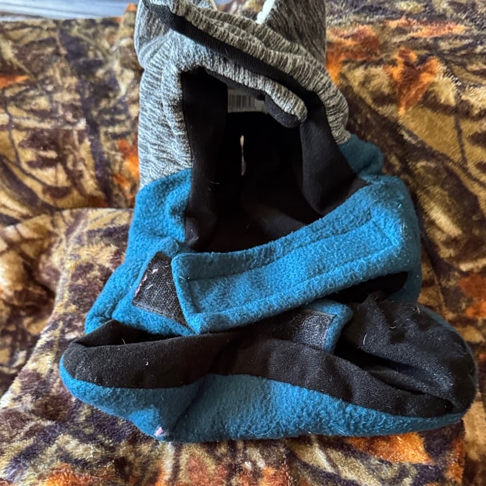 Blue and Gray Fleece Dog Hoodie - Thumbnail 3