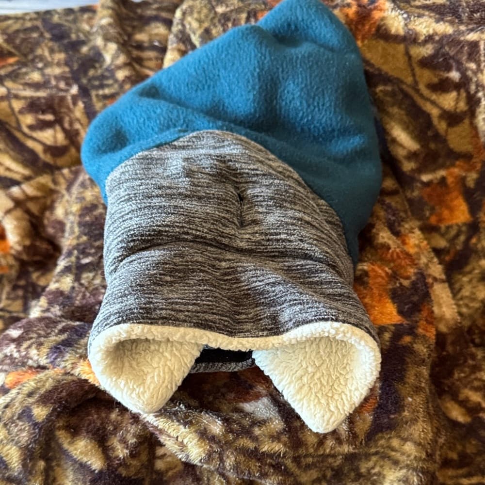 Blue and Gray Fleece Dog Hoodie - Thumbnail 5