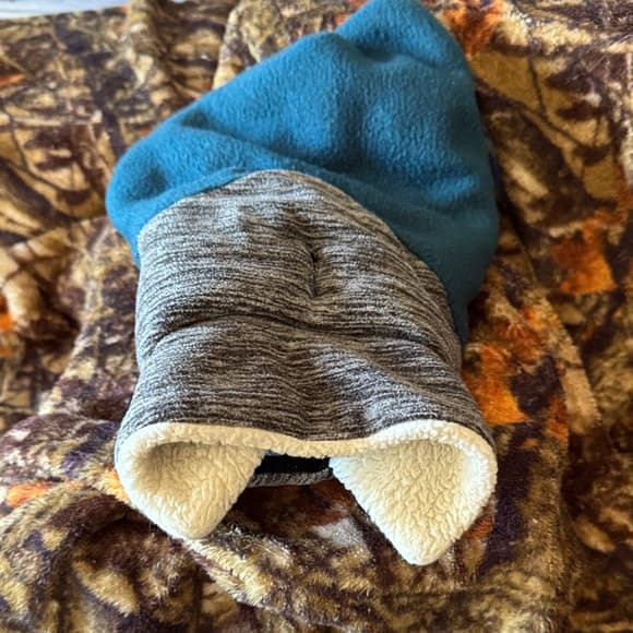 Blue and Gray Fleece Dog Hoodie - Thumbnail 6
