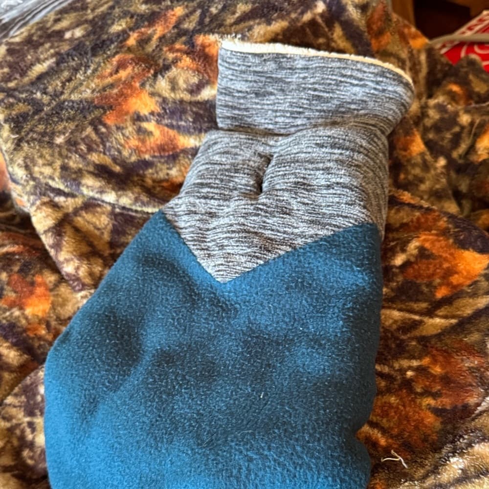 Blue and Gray Fleece Dog Hoodie - Thumbnail 4