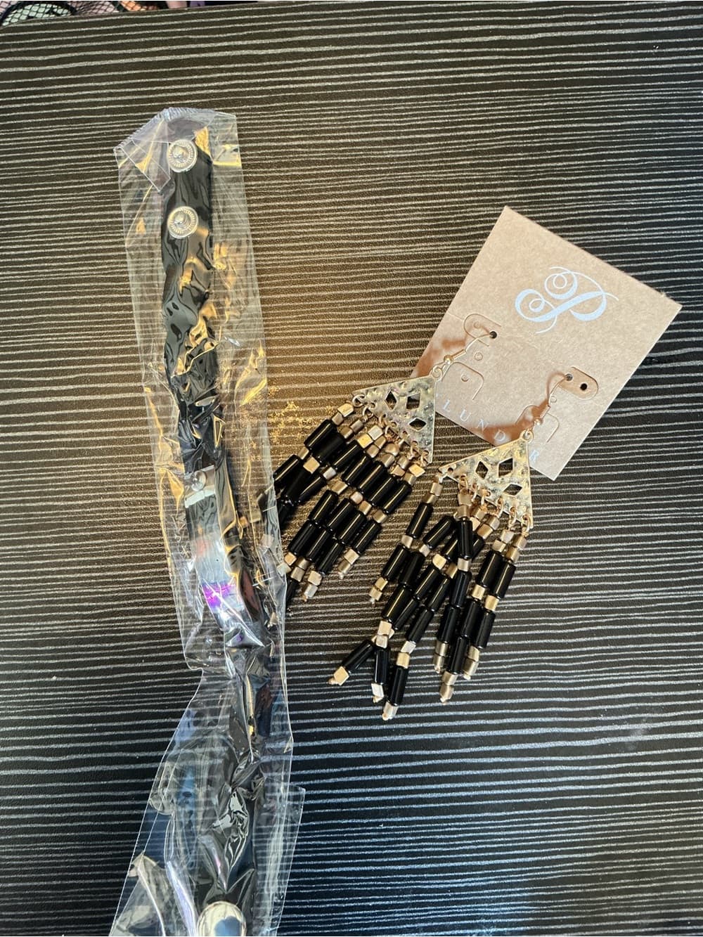 ★ Boho Black Beaded Fringe Earrings Western Glam Statement Jewelry