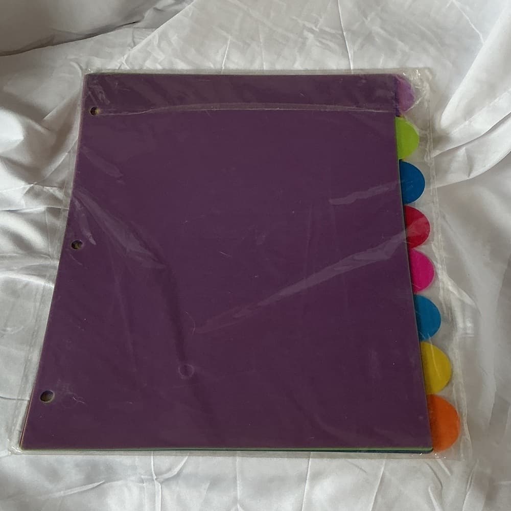 ★ Rainbow Tab Binder Dividers Organizer Insert Set School Office - Thumbnail 6