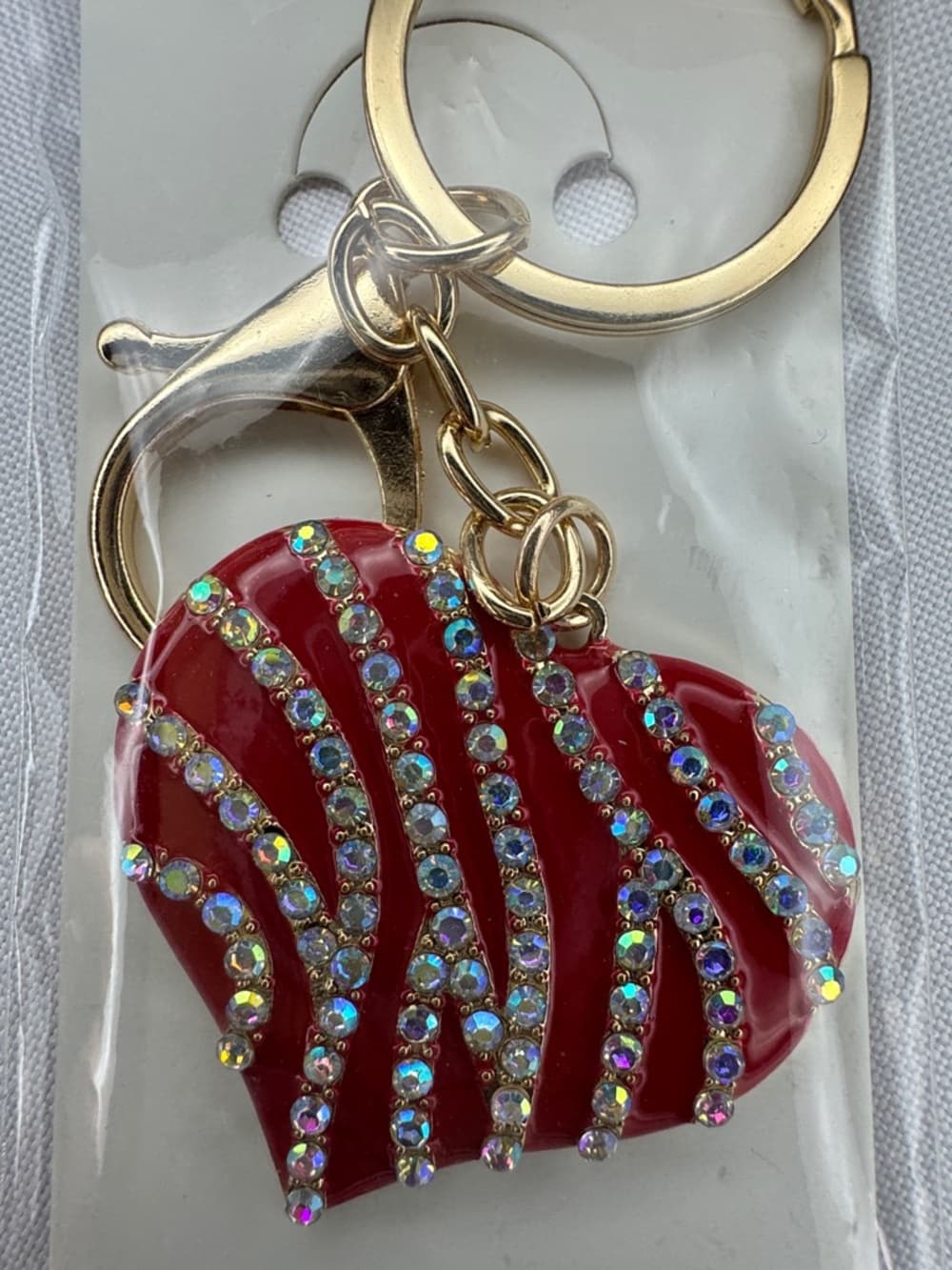 ★ Rhinestone Heart Keychain Purse Charm Bling Bag Charm Gift - Thumbnail 2
