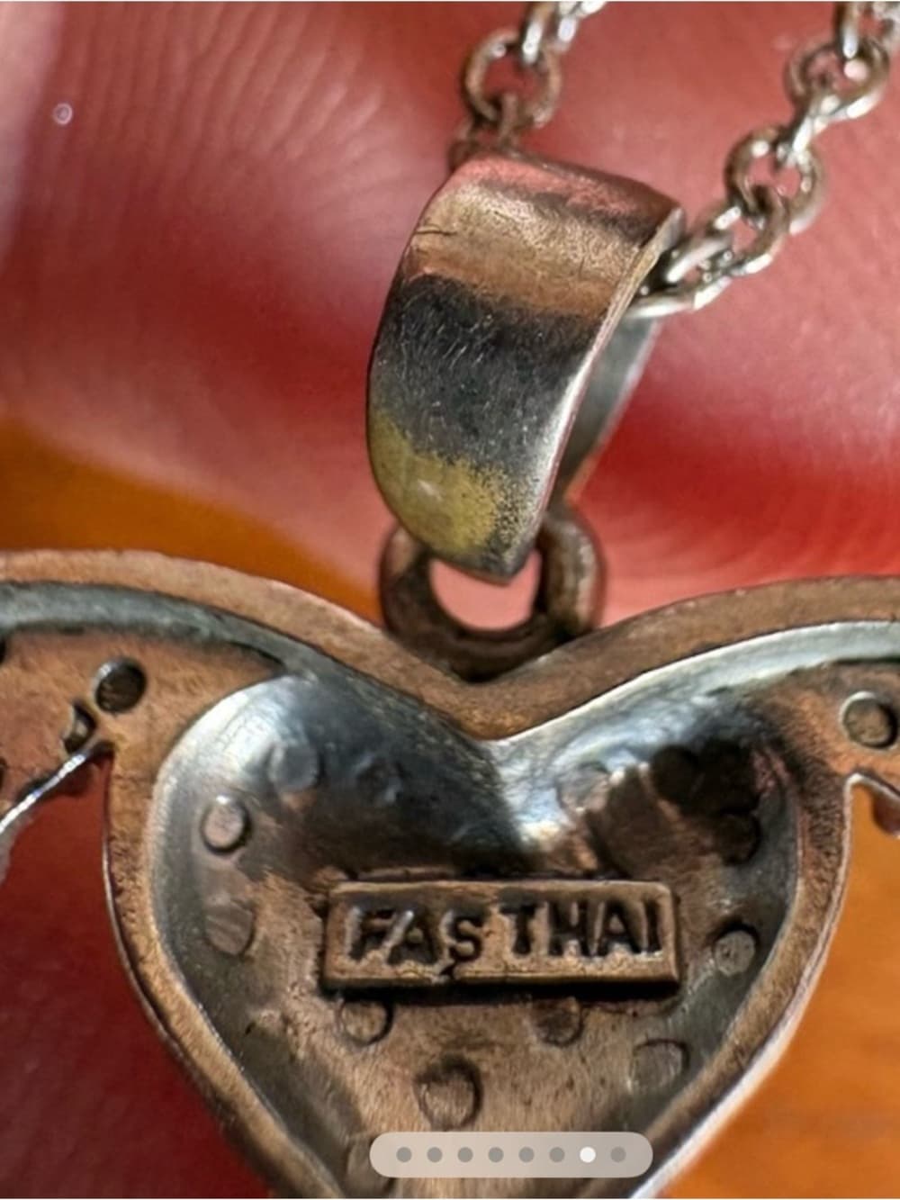 925 Thai Silver Double Heart Pendant Necklace Layered Hearts - Thumbnail 6