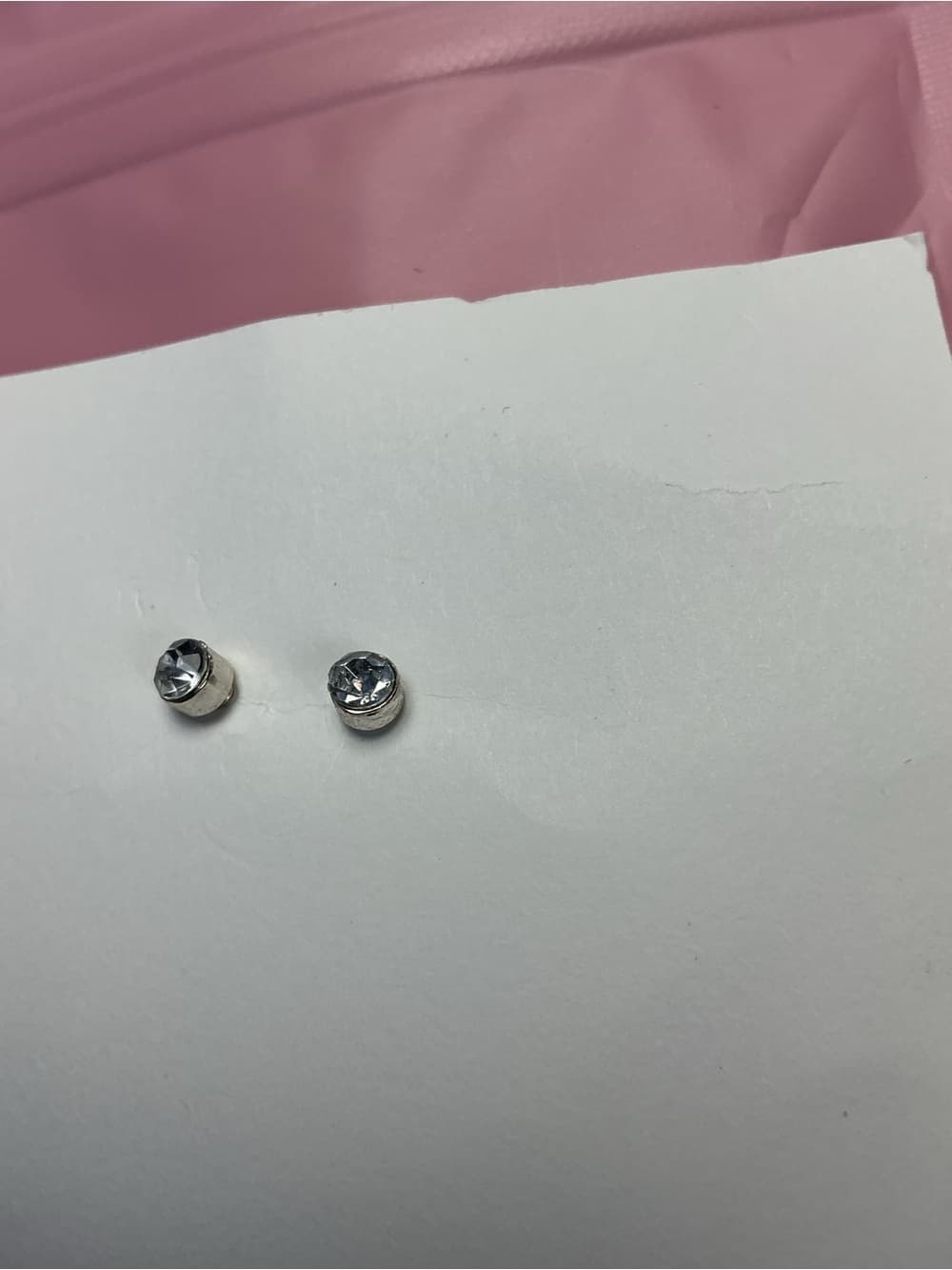 ★Silver Crystal Rhinestone Stud Earrings Minimalist Classic Chic - Thumbnail 4