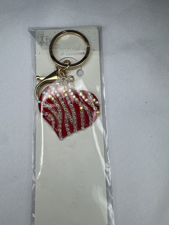 ★ Rhinestone Heart Keychain Purse Charm Bling Bag Charm Gift - Thumbnail 5