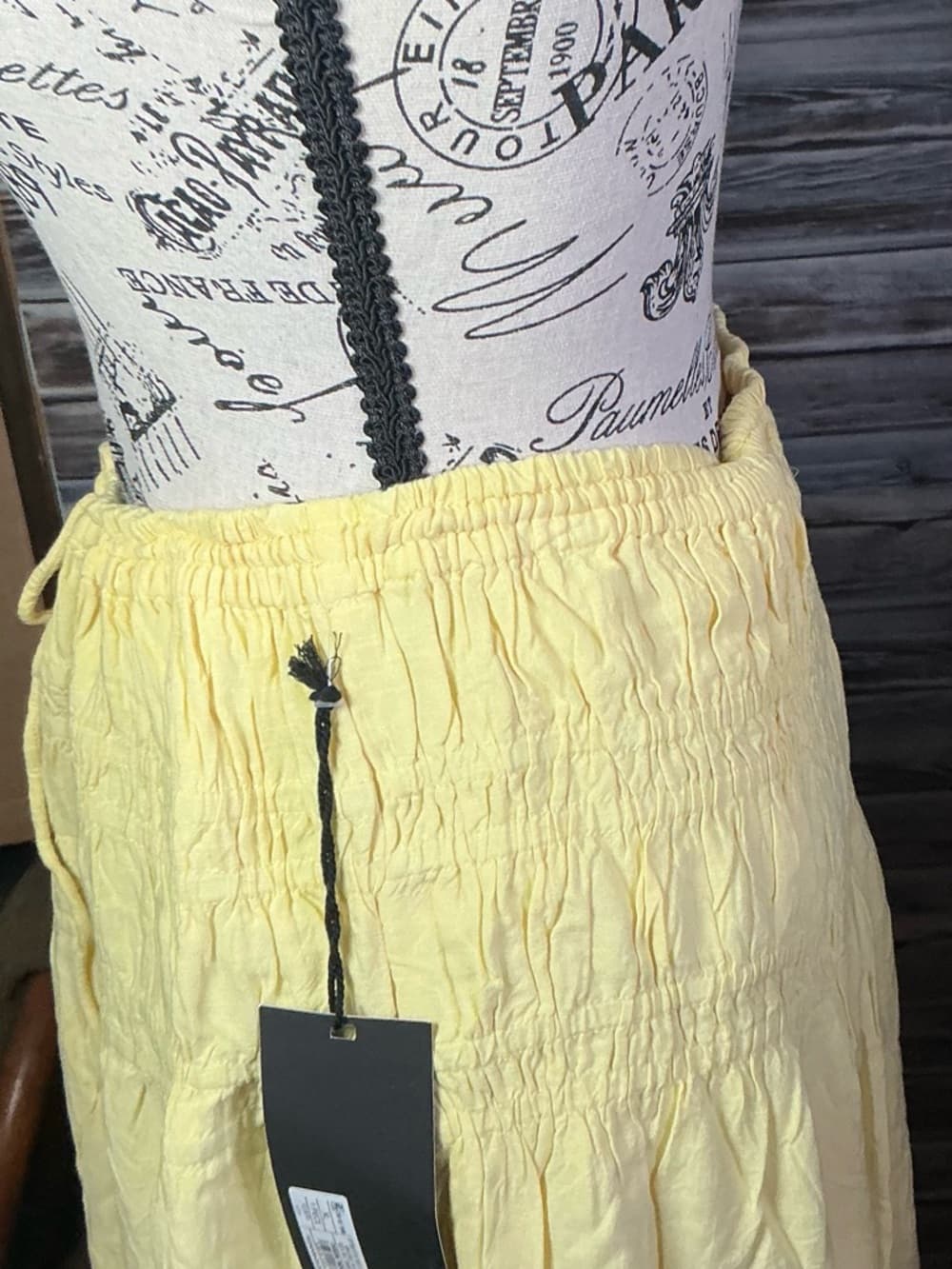 ★ Eyelet Hem Maxi Skirt Cottagecore Boho Elastic Waist Women's - Thumbnail 4