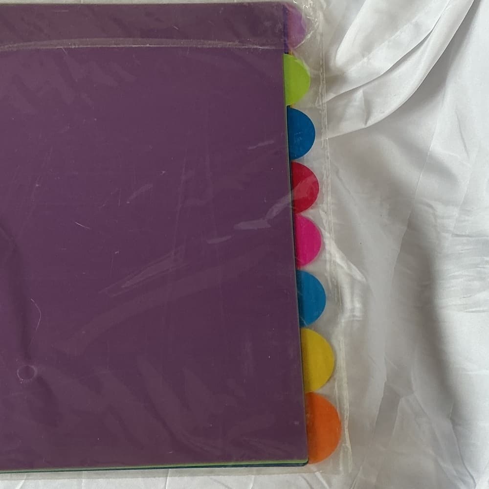★ Rainbow Tab Binder Dividers Organizer Insert Set School Office