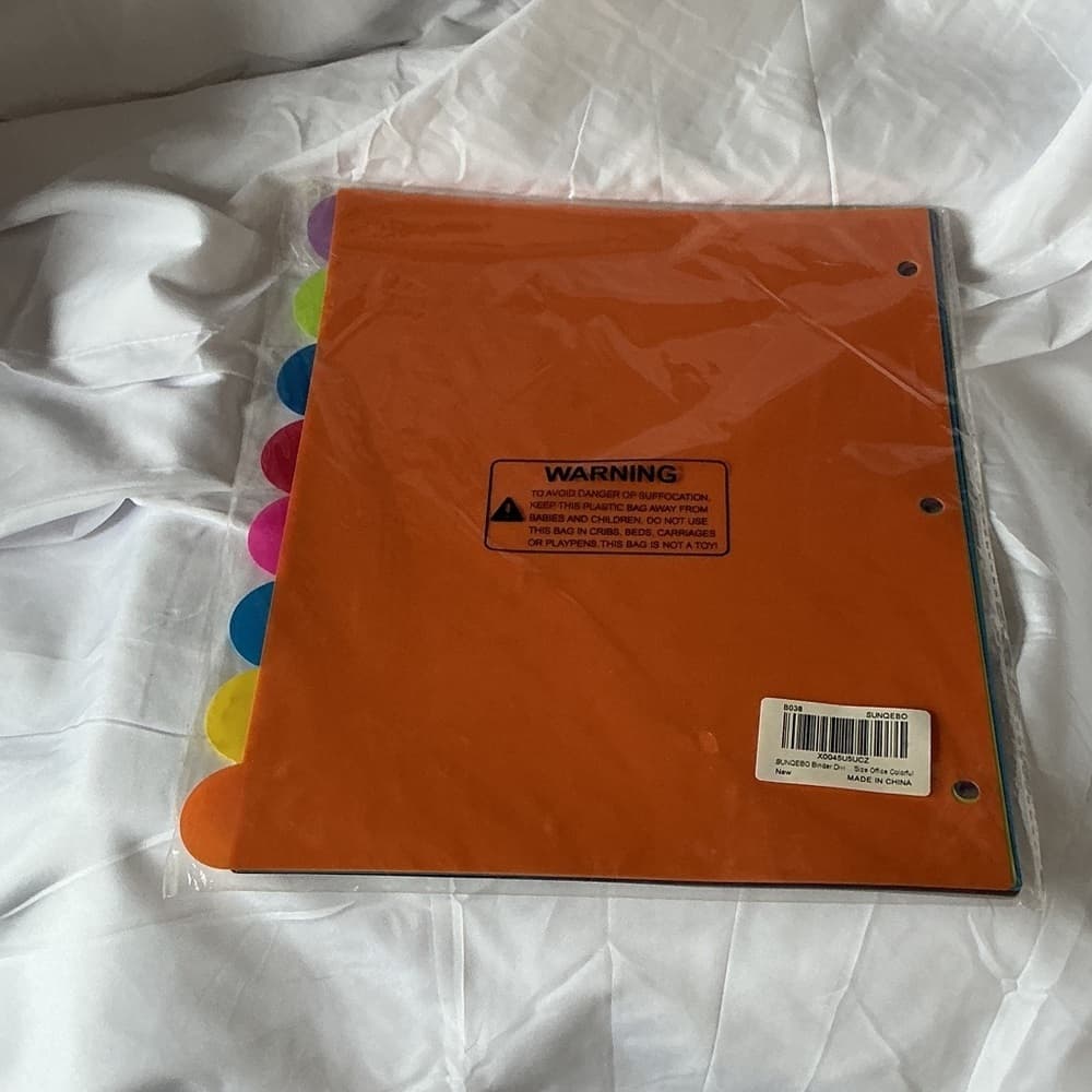 ★ Rainbow Tab Binder Dividers Organizer Insert Set School Office - Thumbnail 2