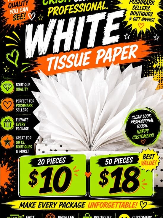 ★ White Tissue Paper Boutique Packaging Reseller Shipping Supplies - Thumbnail 2