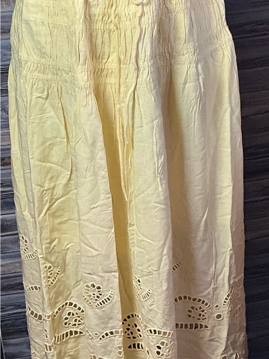 ★ Eyelet Hem Maxi Skirt Cottagecore Boho Elastic Waist Women's - Thumbnail 7