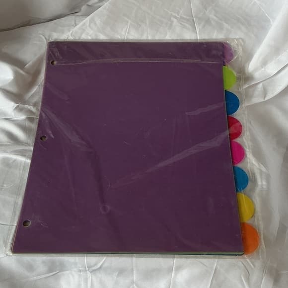 ★ Rainbow Tab Binder Dividers Organizer Insert Set School Office - Thumbnail 7