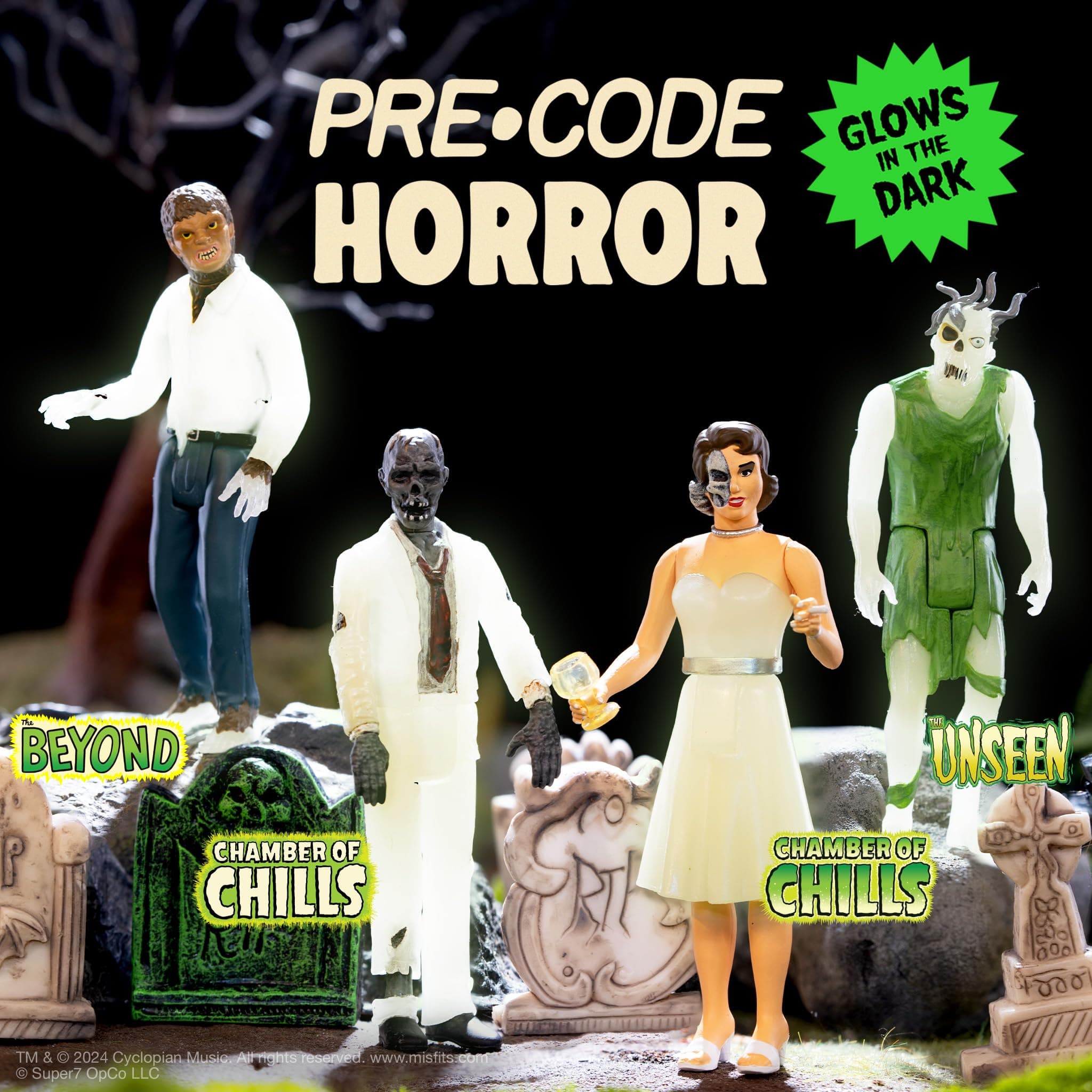 Super7 Pre-Code Horror Chamber Of Chills Heartless Zombie Glow In The Dark -