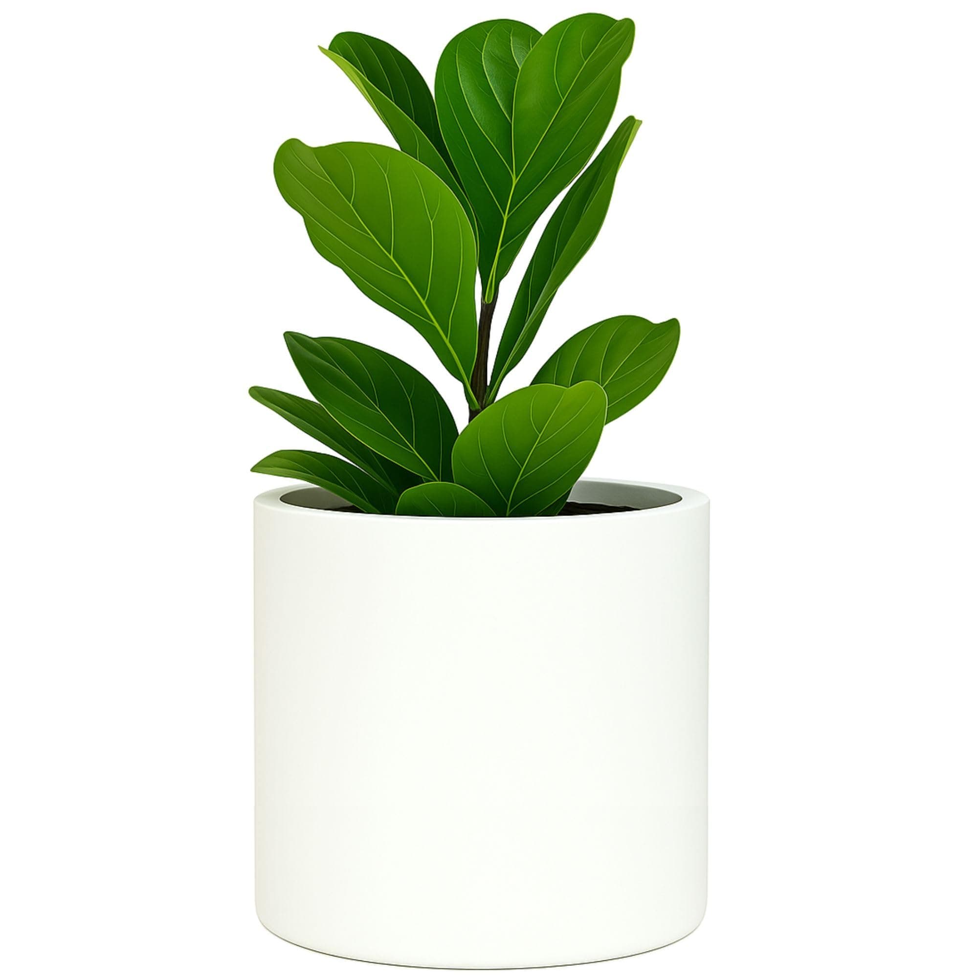 Fox & Fern Large Indoor/Outdoor Fiberstone Plant Pot - UV & Frost Resistant