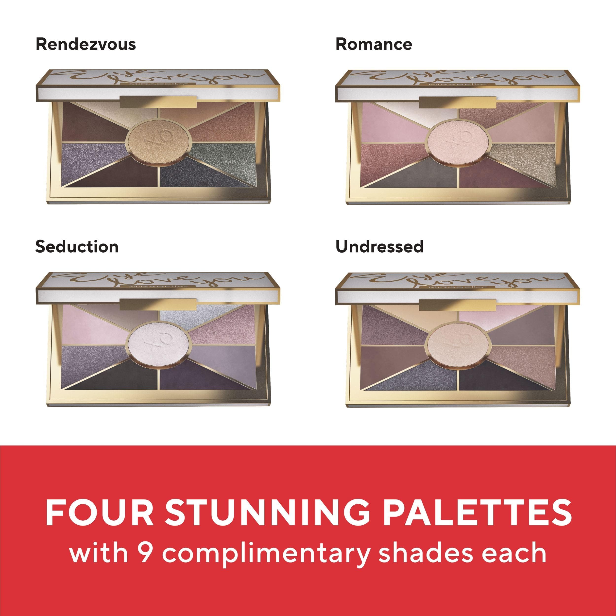 Mirabella Eye Love You Neutral Shimmer Eyeshadow Palette - Makeup Palette - Thumbnail 5
