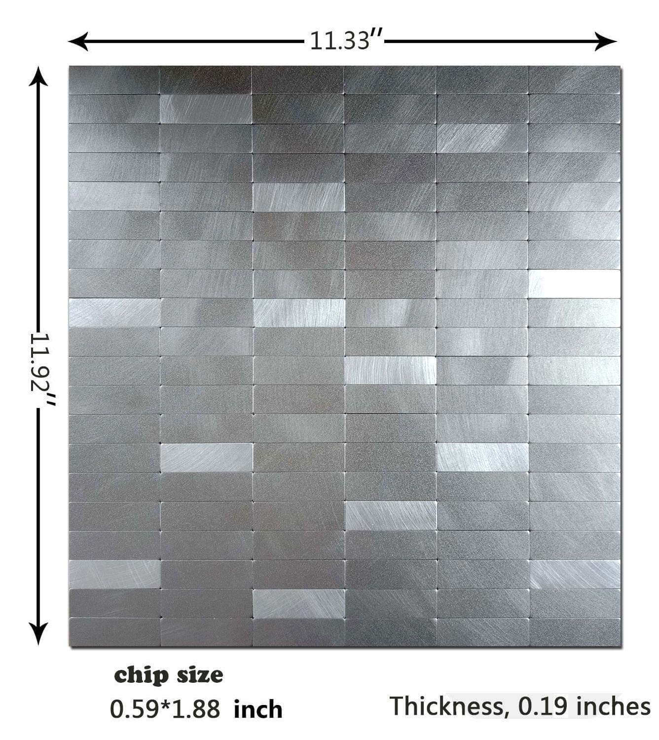 XUANINY 8-Sheet Peel and Stick Tile Backsplash Self-Adhesive Wall Tiles Aluminum - Thumbnail 2