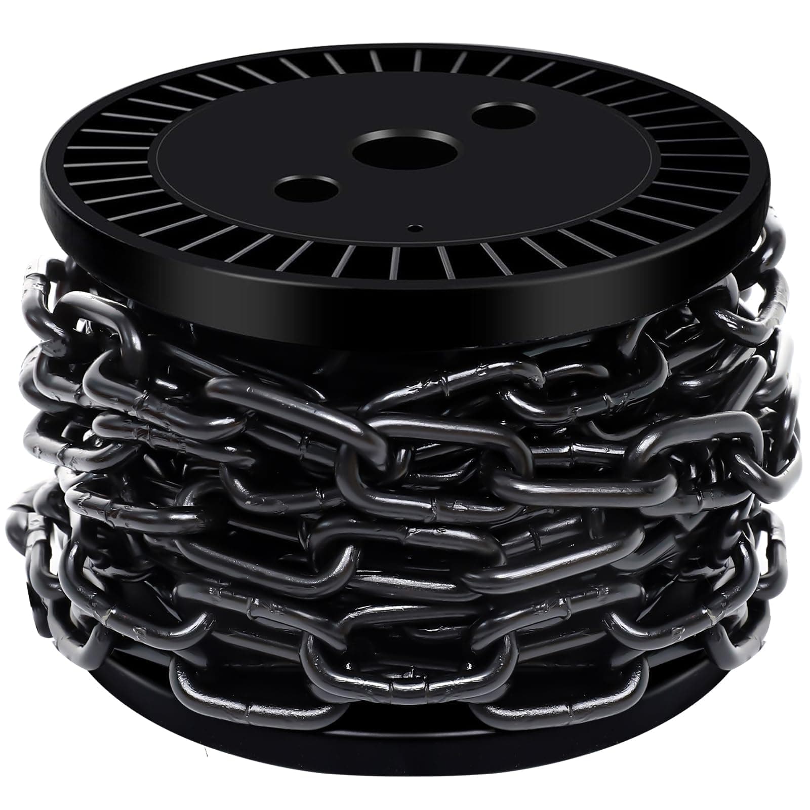 19.7ft 1/4" Black Metal Hanging Chain Fixture Decorative Light Duty