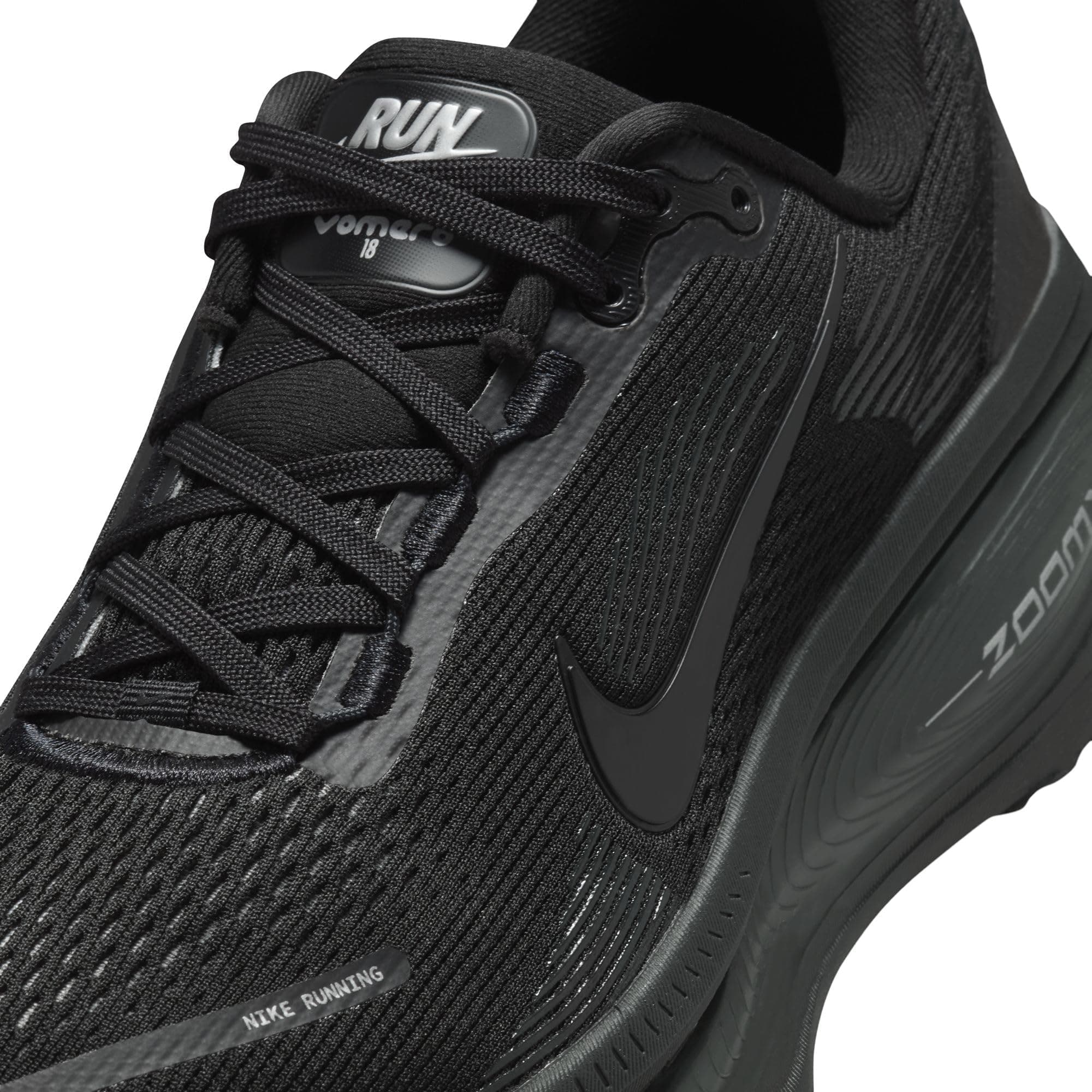 Nike Womens Vomero 18 - Black/Black/Dark Smoke Grey/Light Smoke Grey - 9 - Thumbnail 7