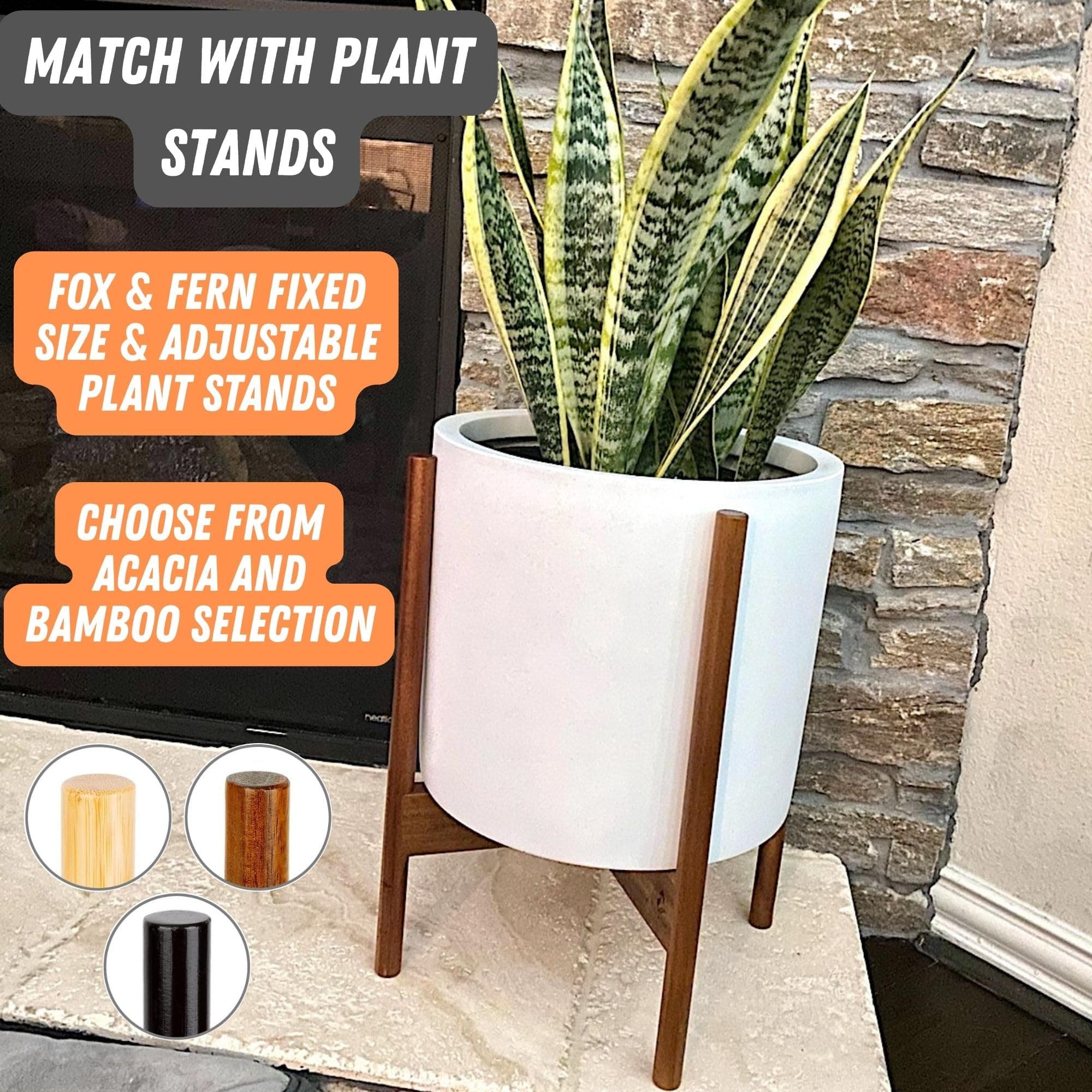 Fox & Fern Large Indoor/Outdoor Fiberstone Plant Pot - UV & Frost Resistant - Thumbnail 7
