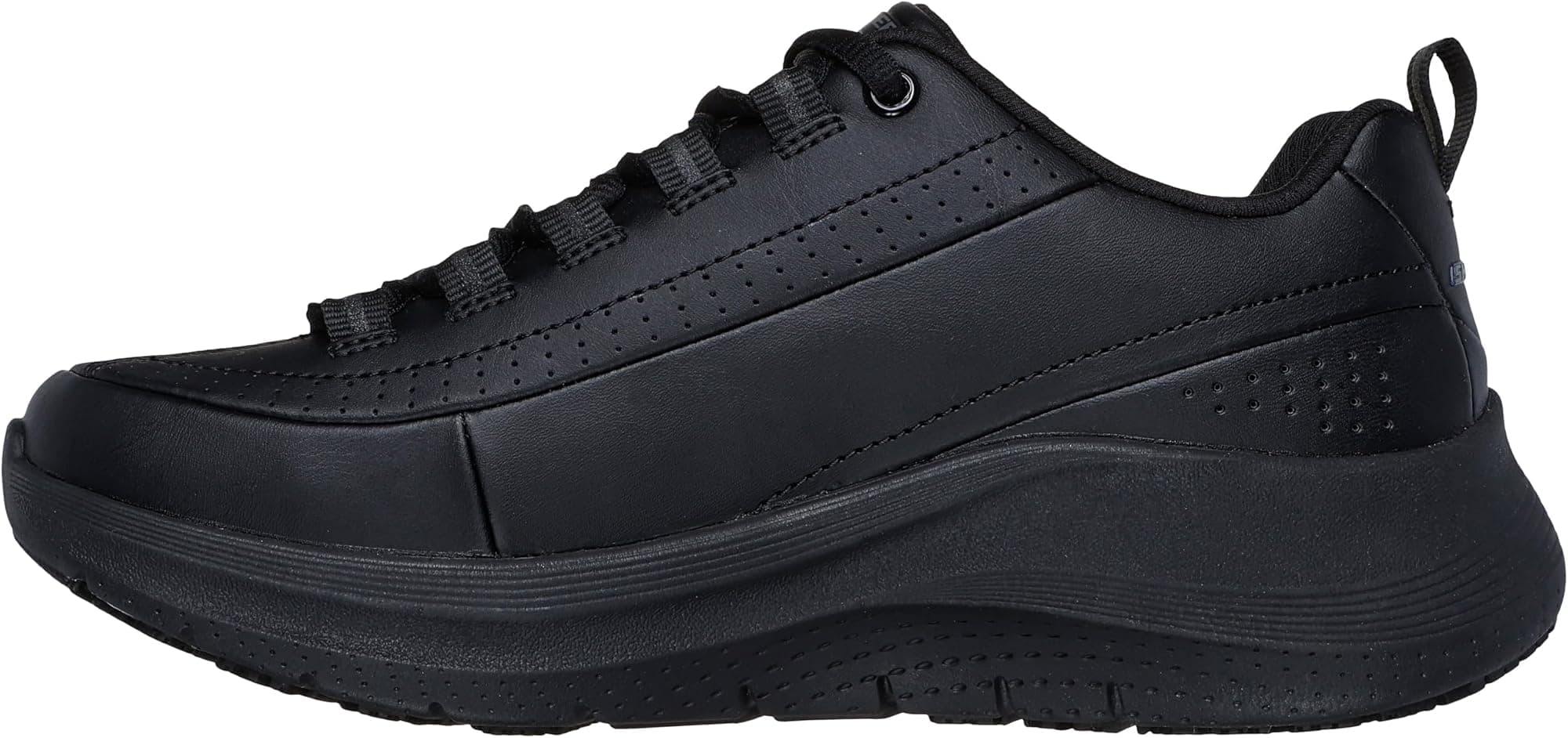 Skechers Womens Arch-fit 2.0 Slip Resitant Black Leather - Black - 6 - Thumbnail 3