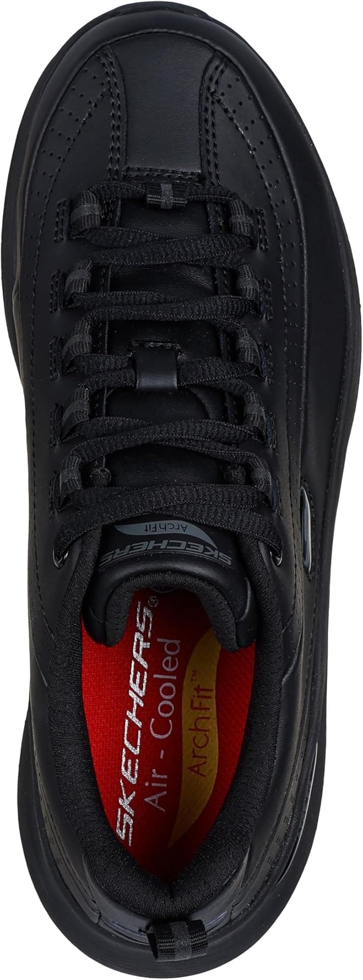 Skechers Womens Arch-fit 2.0 Slip Resitant Black Leather - Black - 6 - Thumbnail 5