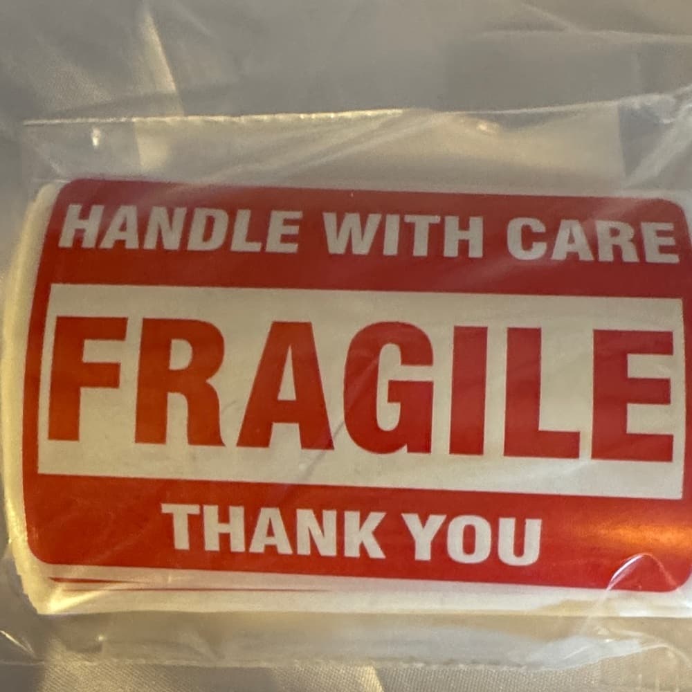 ★ 25 Fragile Handle With Care Thank You Stickers Shipping Labels - Thumbnail 4
