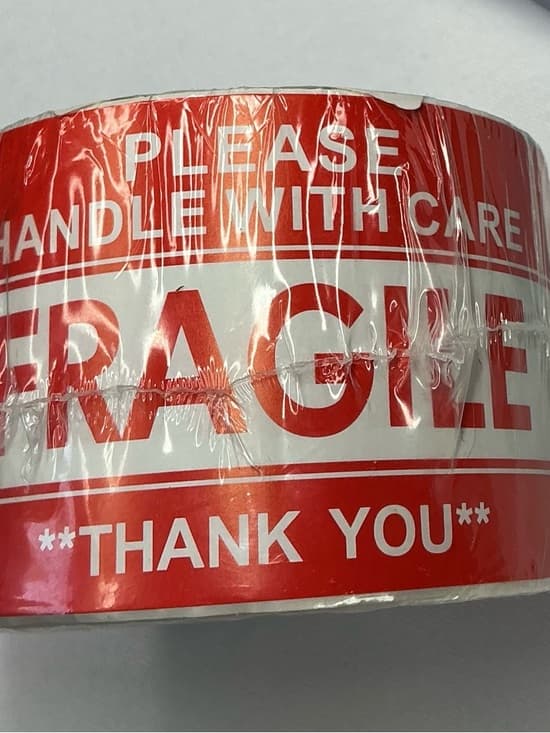 Fragile Packing Tape Roll - Red and White - Thumbnail 3