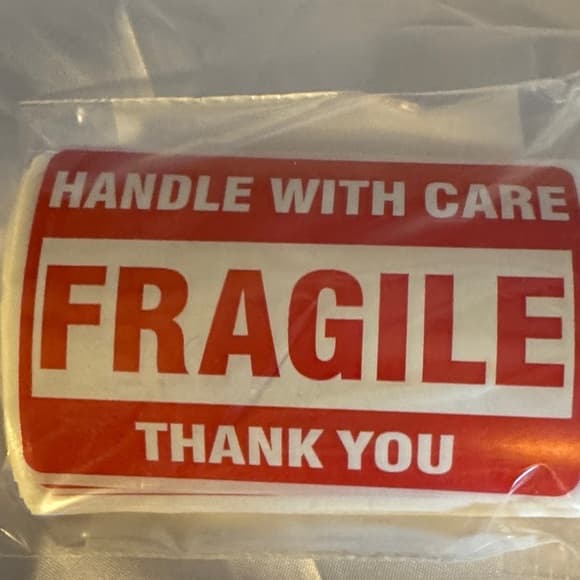 ★ 25 Fragile Handle With Care Thank You Stickers Shipping Labels - Thumbnail 5
