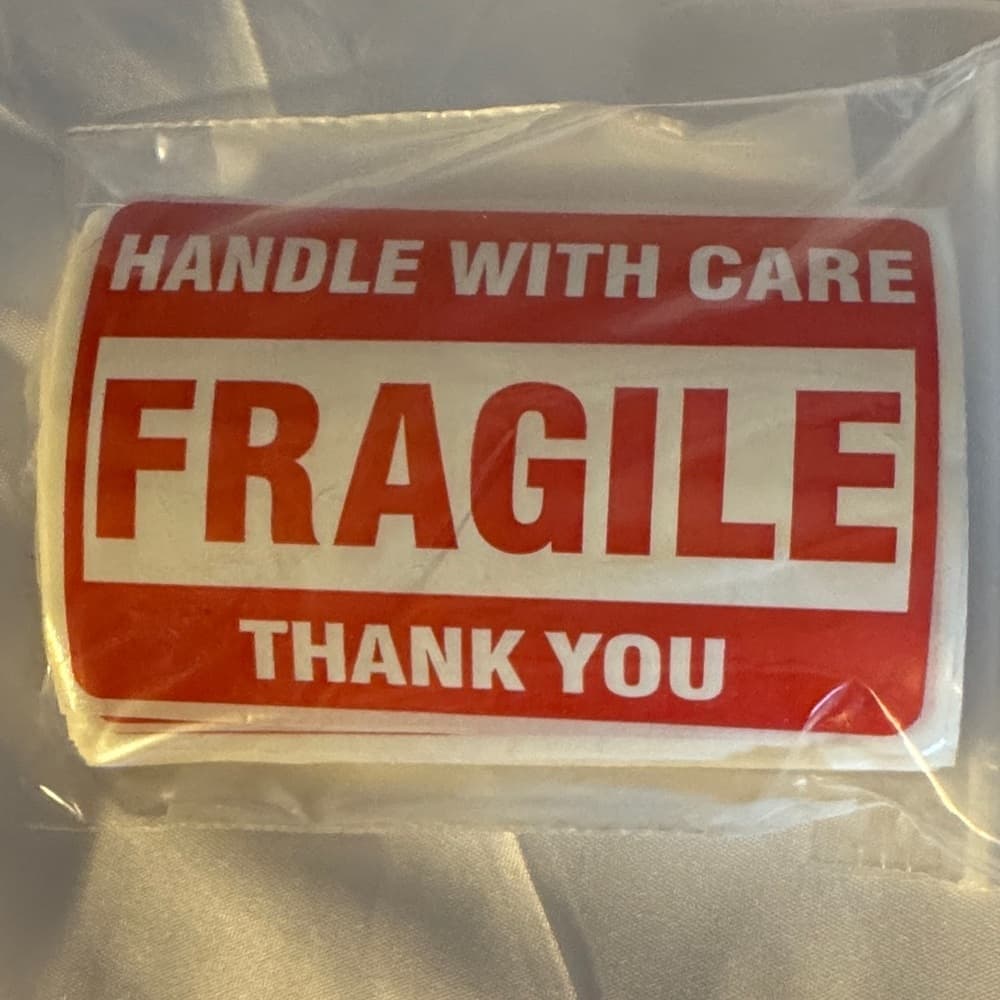 ★ 25 Fragile Handle With Care Thank You Stickers Shipping Labels