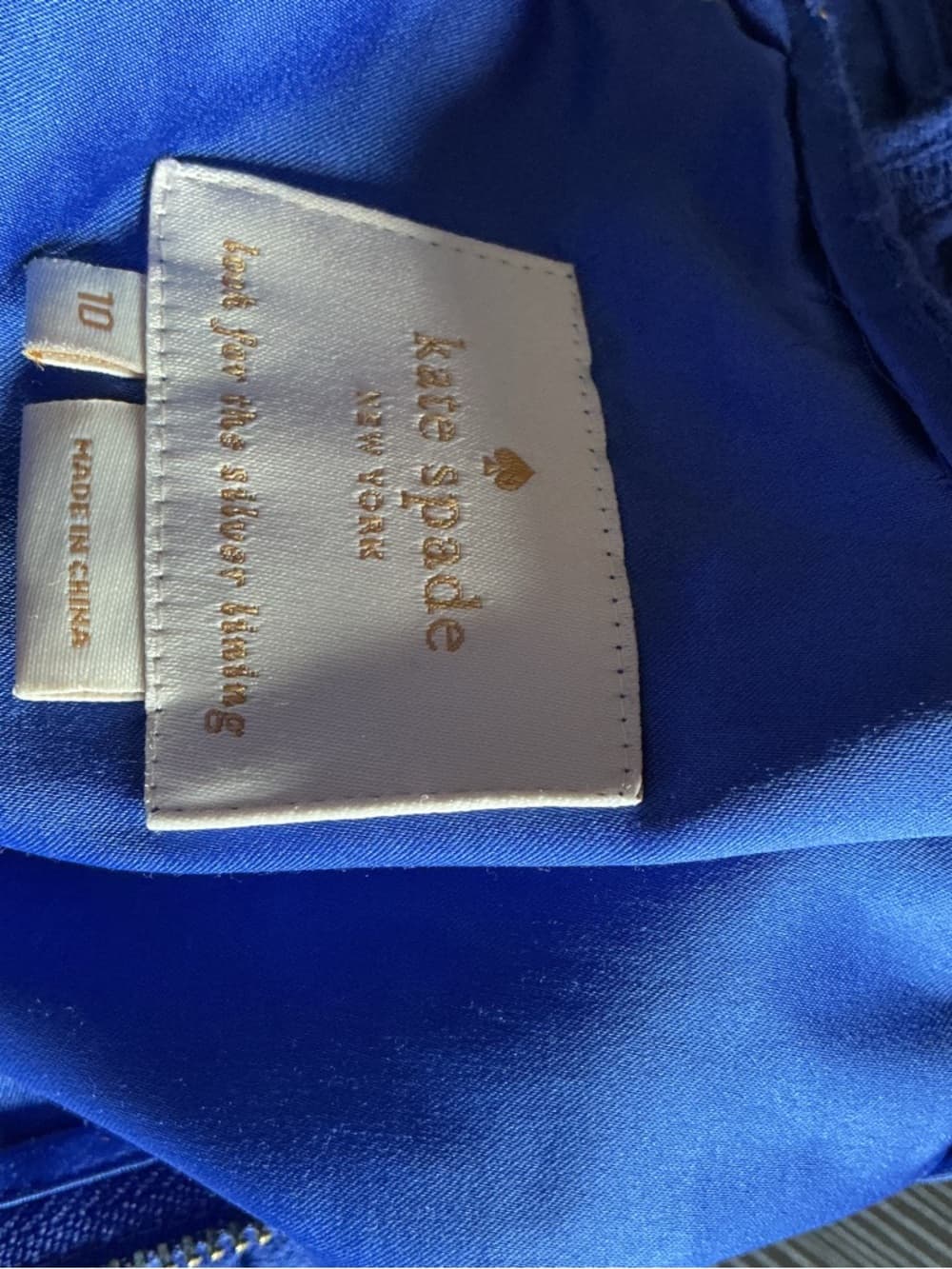 ★ Blue Textured Fit & Flare Dress Size 10 Short Sleeve V-Neck - Thumbnail 4