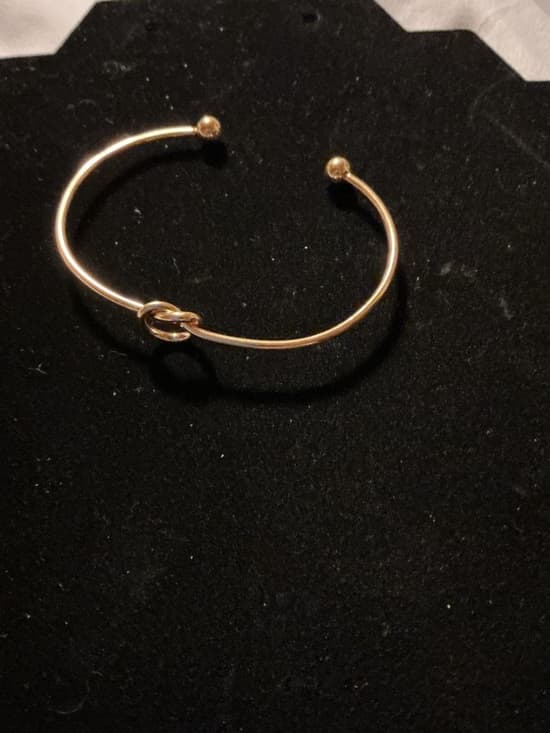 ★ Minimalist Gold Tone Open Knot Cuff Bracelet - Thumbnail 7