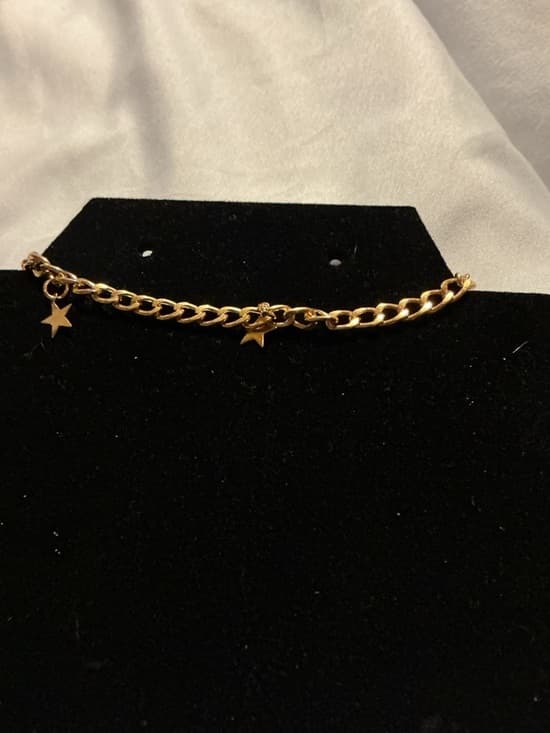 Gold Tone Star Charm Chain Bracelet Chunky Link Dainty Trendy - Thumbnail 6
