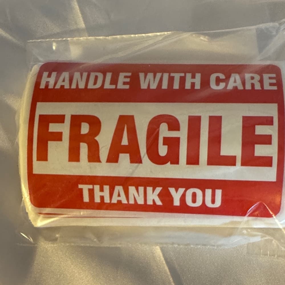 ★ 25 Fragile Handle With Care Thank You Stickers Shipping Labels - Thumbnail 3