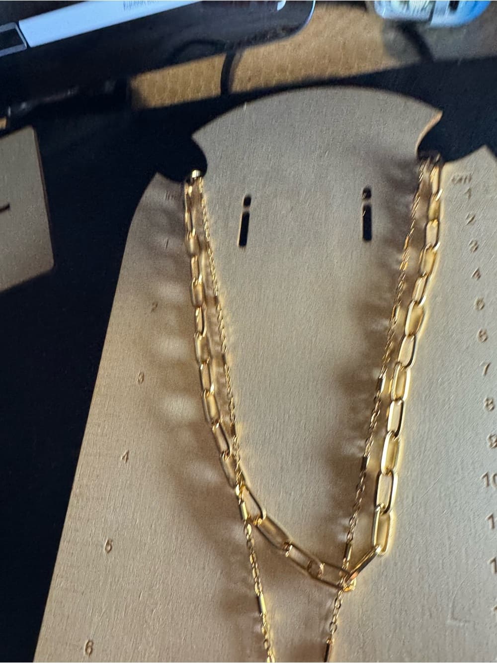 Gold-Tone Layered Pendant Necklace with Link Chain