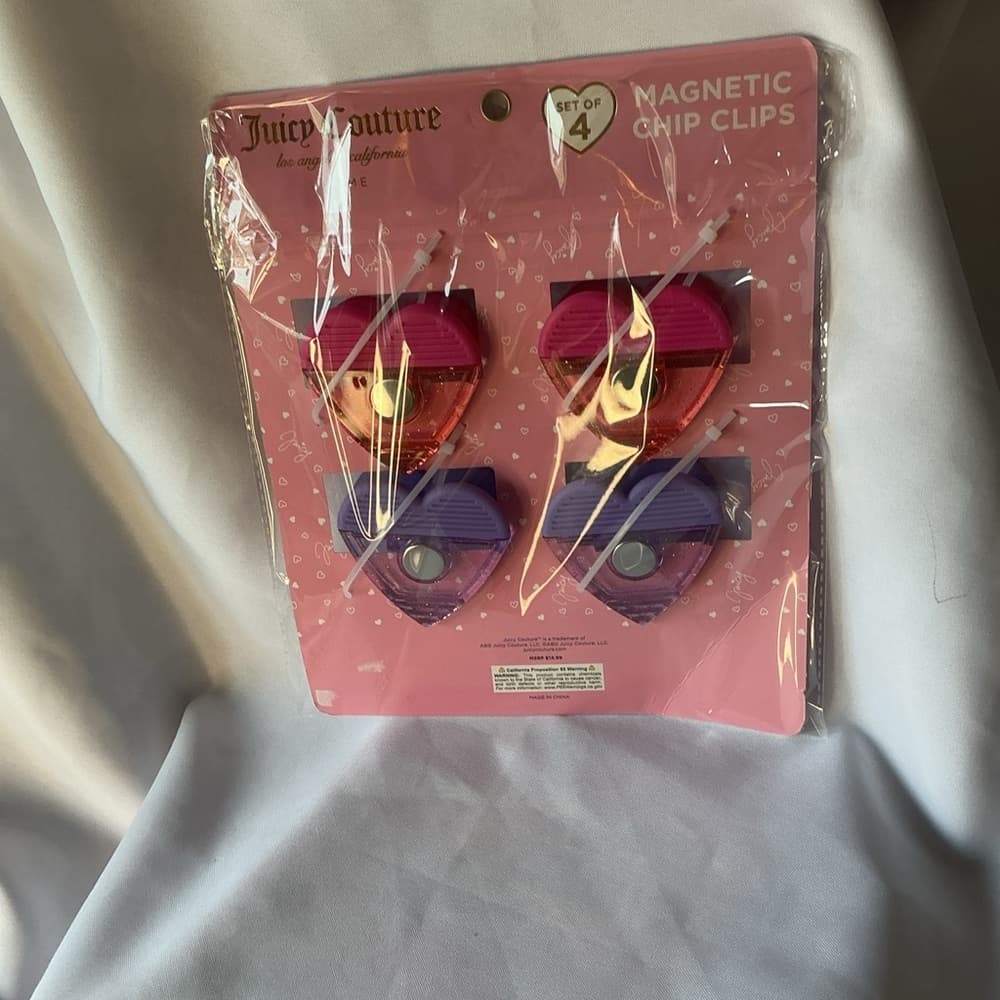 Juicy Couture Pink and Purple Heart Magnetic Clips - Thumbnail 3