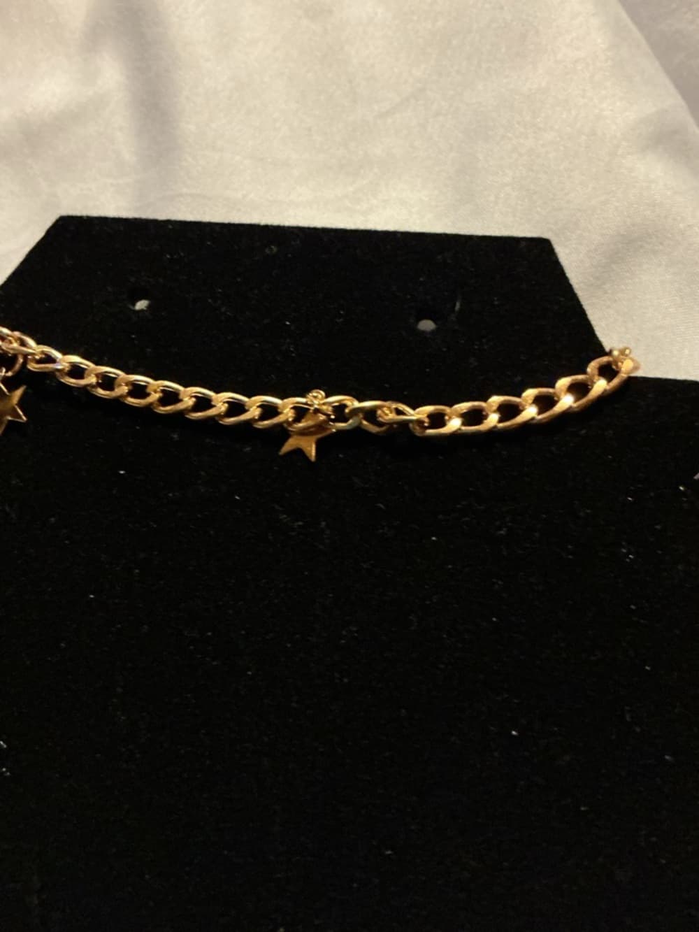 Gold Tone Star Charm Chain Bracelet Chunky Link Dainty Trendy - Thumbnail 3