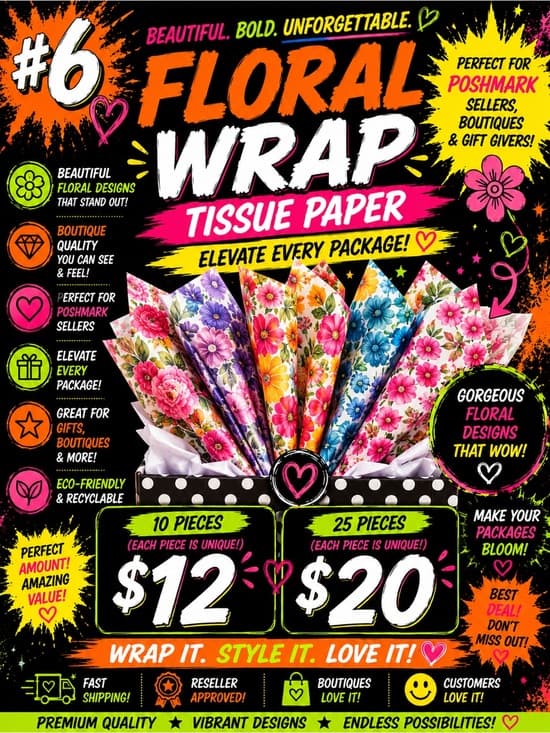 ★ Floral Wrap Tissue Paper | Boutique Gift Wrap & Packaging Paper - Thumbnail 2