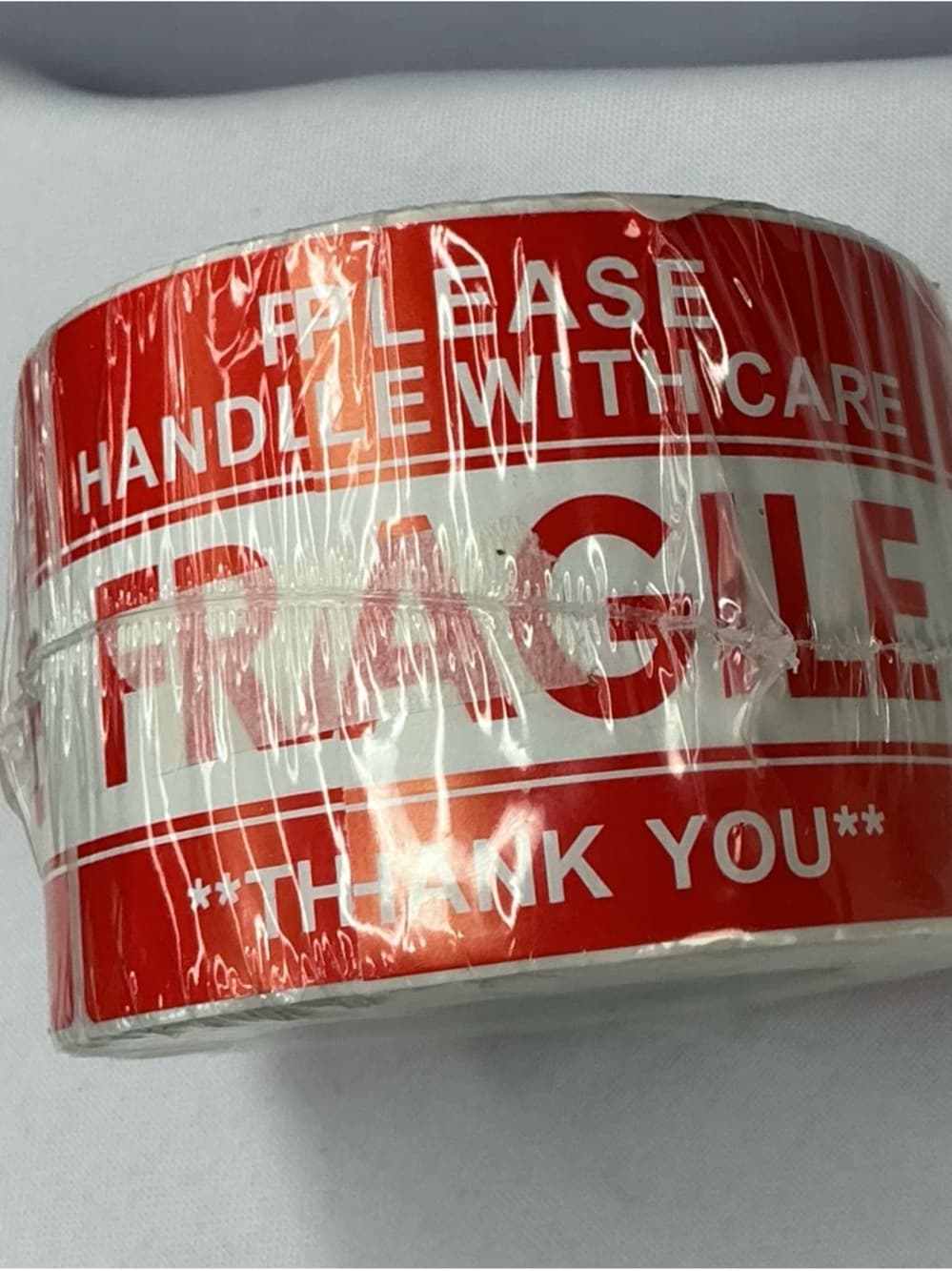Fragile Packing Tape Roll - Red and White