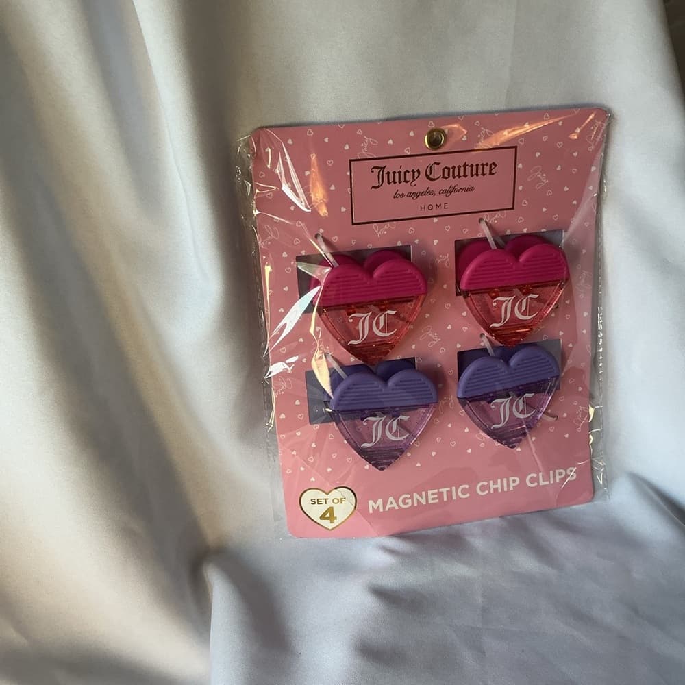 Juicy Couture Pink and Purple Heart Magnetic Clips - Thumbnail 2