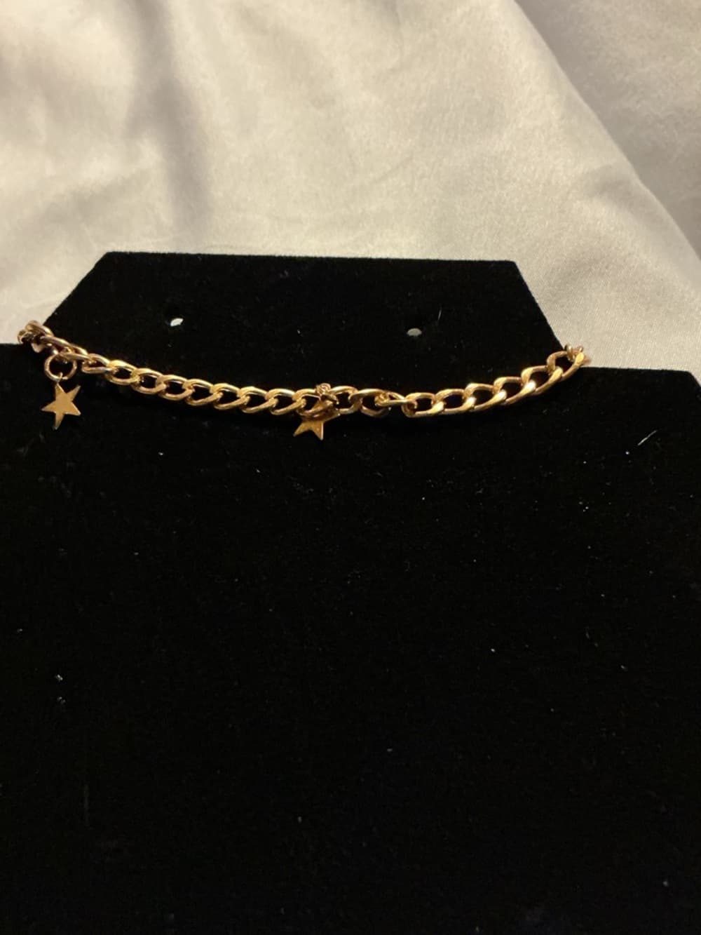 Gold Tone Star Charm Chain Bracelet Chunky Link Dainty Trendy