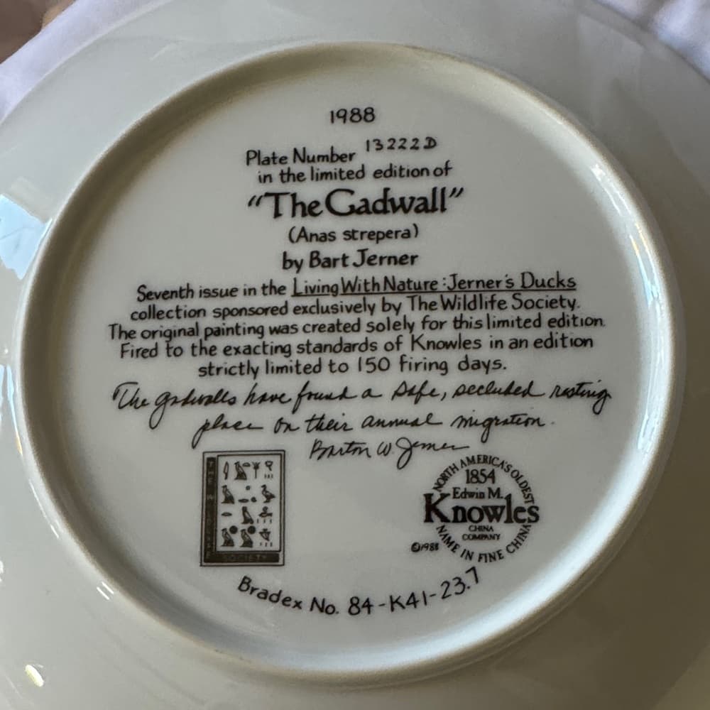 Edwin M. Knowles Fine China Plate - Thumbnail 3
