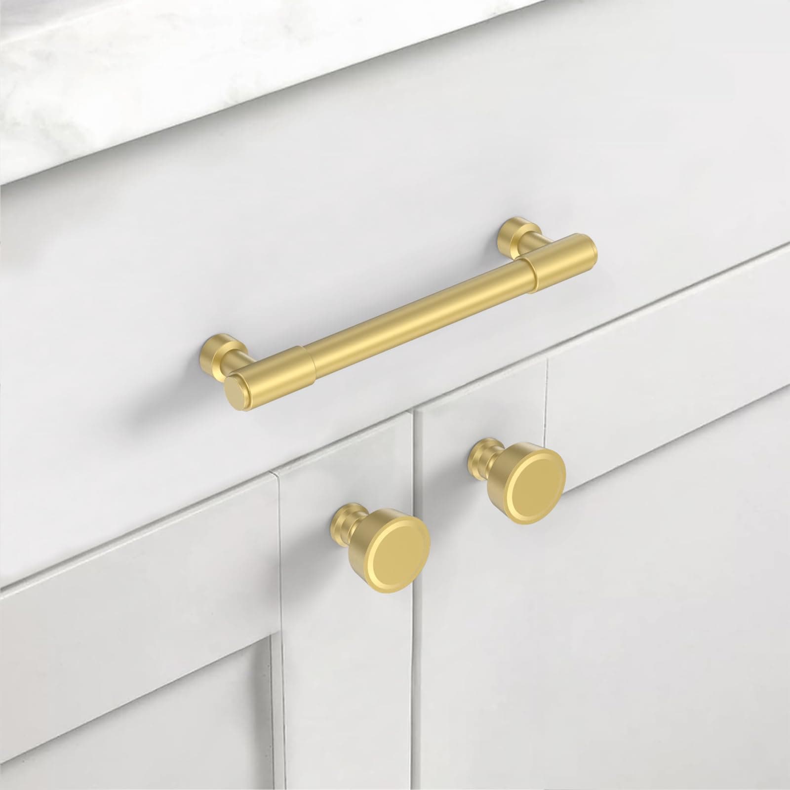 Asidrama 10 Pack 5 Inch(128mm) Brushed Gold Cabinet Pulls Kitchen Cabinet Handle - Thumbnail 3
